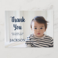 Navy blue Child's Birthday Thank You