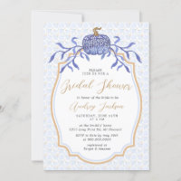 Navy Blue Chinoiserie Pumpkin Fall Bridal Shower