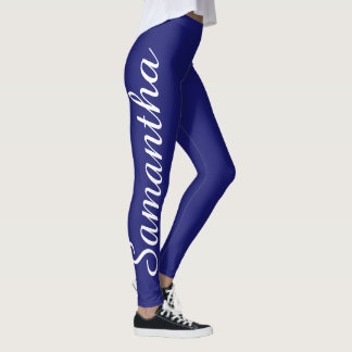 Navy Blue Choice YOUR Custom NAME Yoga Leggings
