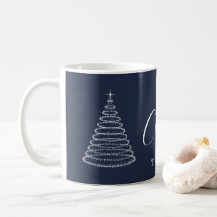 Navy blue Christmas personalised coffee mug 