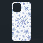 Navy Blue Christmas Snowflakes on Winter White iPhone 12 Pro Case<br><div class="desc">Mixed sized pretty navy blue snowflakes are scattered throughout this Christmas seasonal pattern. This cute festive design with a crisp winter white background is sure to please any age and perfect for anyone who likes soft and delicate xmas patterns.</div>