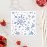 Navy Blue Christmas Snowflakes on Winter White Napkin<br><div class="desc">Mixed sized pretty navy blue snowflakes are scattered throughout this Christmas seasonal pattern. This cute festive design with a crisp winter white background is sure to please any age and perfect for anyone who likes soft and delicate xmas patterns.</div>