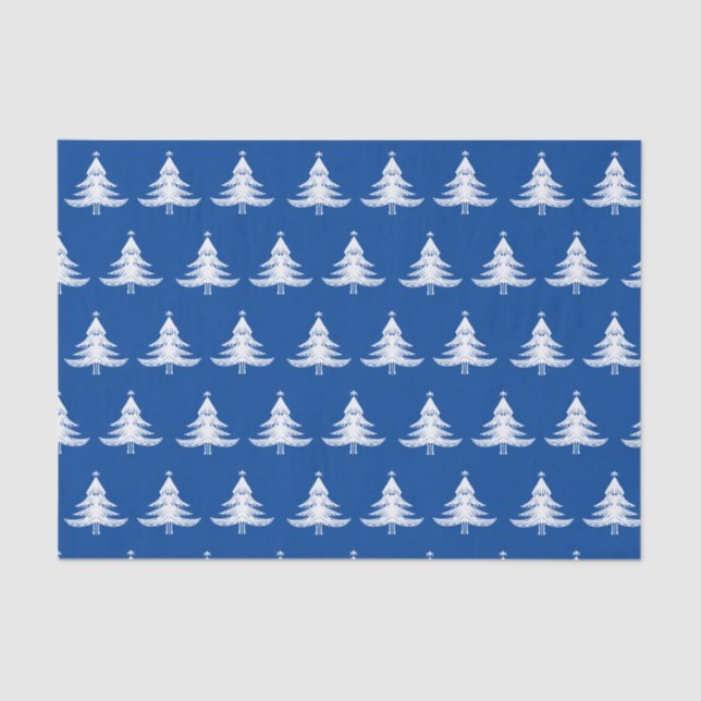 Navy Blue Christmas Tree  Tissue Paper (Front)