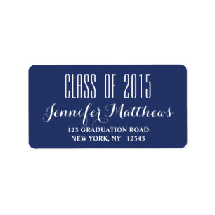 Navy Blue Class of 2015 Graduation Address Label