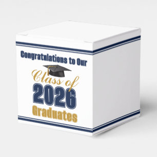 Navy Blue Class of 2026 Graduation Party Small Favour Box