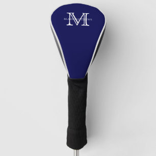 Navy Blue Classic Custom Monogram & Name Golf Head Cover