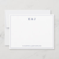 Navy Blue Classic Elegant Vintage Couple Monogram