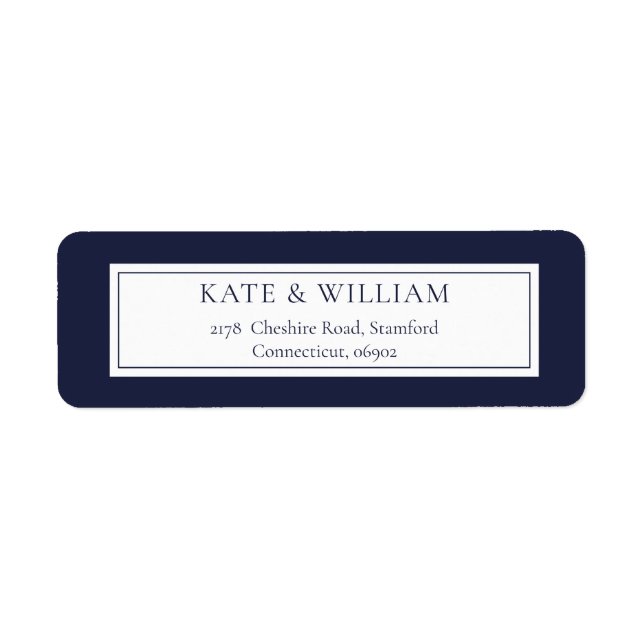 Navy Blue Classic Modern Return Address (Front)