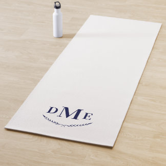 Navy Blue Classic Monogram Exercise Yoga Mat
