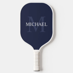 Navy Blue Classic Personalised Monogram and Name Pickleball Paddle