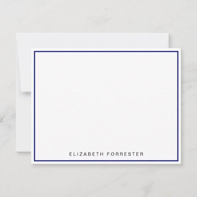 Navy Blue Classic Single Border       Card (Front)