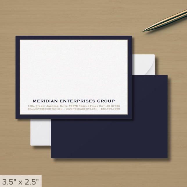Navy Blue Classic Typographic Card (Creator Uploaded)