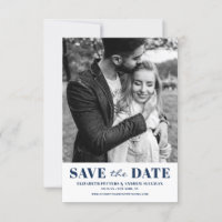 Navy Blue Classic Typography Photo