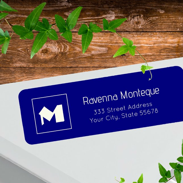 Navy Blue Classy Personalized Monogram Letter Name (Creator Uploaded)