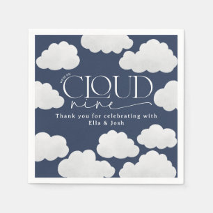 Navy blue cloud nine shower modern stylish napkin