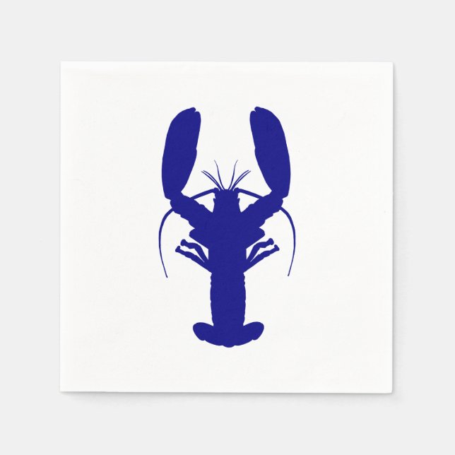 Navy Blue Coastal Lobster Napkin (Front)