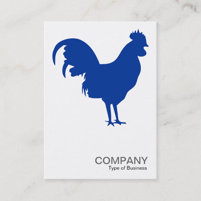Navy Blue Cockerel - White Business Card (Front)