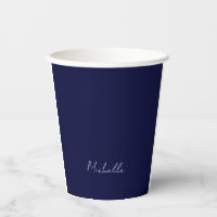 Navy Blue Colour Plain Modern Own Name Calligraphy