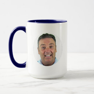 NAVY BLUE Combo Photo Mug - Round Frame Custom Mug