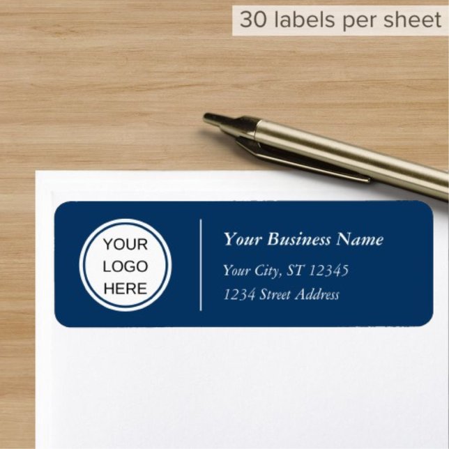 Navy Blue Company Business Logo Return Address (Creator Uploaded)