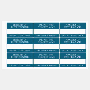 Navy Blue Company Property Asset ID Label Style