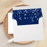 Navy blue confetti white envelope<br><div class="desc">Navy blue with confetti inside. Outside,  white.  Personalise and add your name and return address.</div>