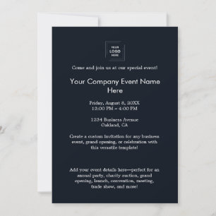Navy Blue Corporate Event Branding Design Invitation