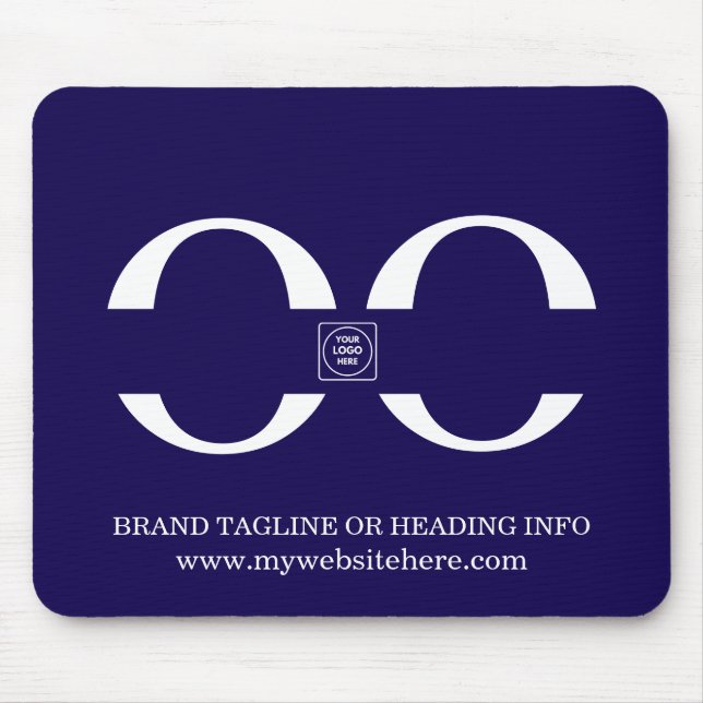 Navy Blue Corporate Logo Business mouse pad (Front)