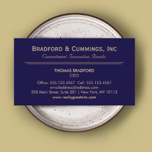 Navy Blue Corporate Professional Business Card