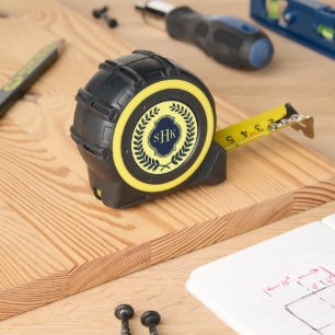 Navy-Blue Crest Laurel Wreath Monogram 1