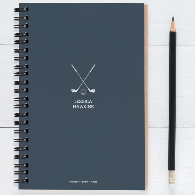 Navy Blue Crossed Clubs Icon Personal  Notebook (Creator Uploaded)