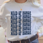 Navy Blue Custom Boho Bachelorette Maid of Honour Sweatshirt<br><div class="desc">Looking for the perfect gift for your maid of honour? Look no further than this personalised navy blue bachelorette party sweatshirt! This sweatshirt is made from a soft, comfy fabric and features a crewneck design. It would be the perfect accessory for your rehearsal dinner or bachelorette party, and would make...</div>