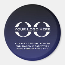 Navy Blue Custom Business Company Logo Magnet
