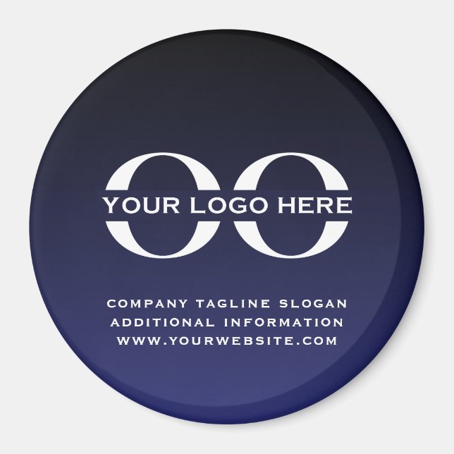 Navy Blue Custom Business Company Logo Magnet (Front)