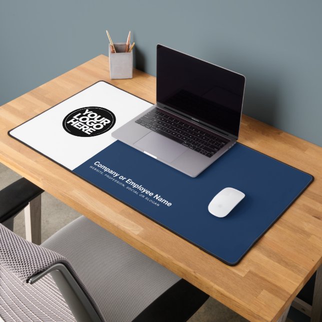 Navy Blue | Custom Business Logo Name, Slogan Desk Mat (Office 2)