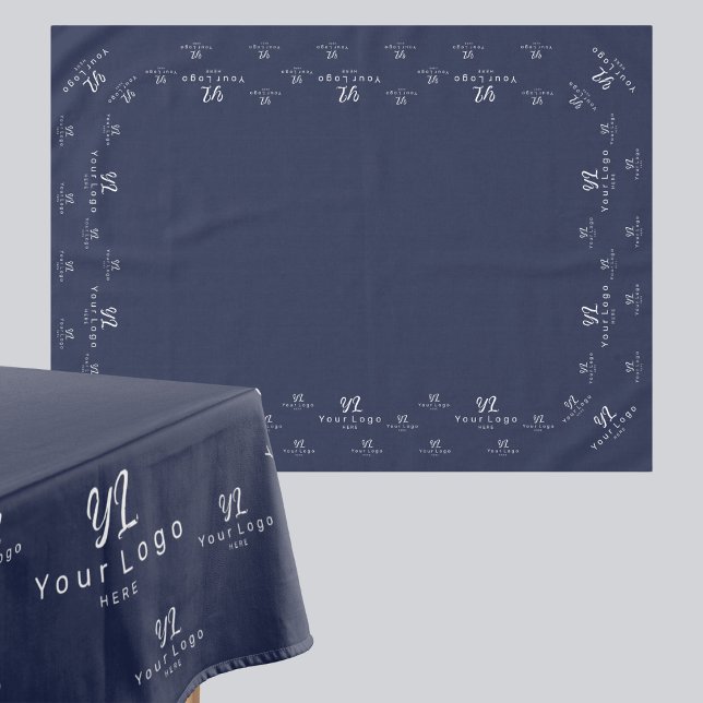 Navy Blue Custom Business Logo Trade show Display Tablecloth (Creator Uploaded)