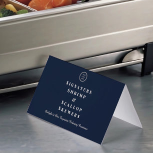 Navy Blue Custom Logo Catering Food Name Label