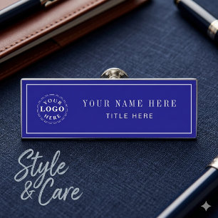 Navy Blue Custom name tag for personal flair!