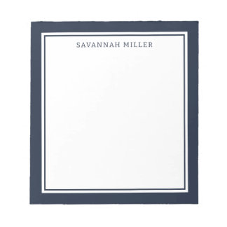 Navy Blue Custom Name Writing Pad Memo Notepad