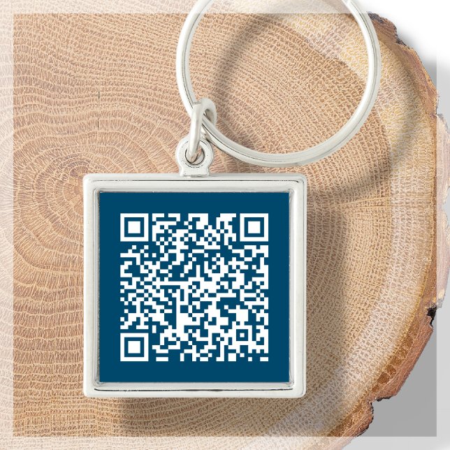 Navy Blue | Custom QR Code Scannable Keychain (Creator Uploaded)