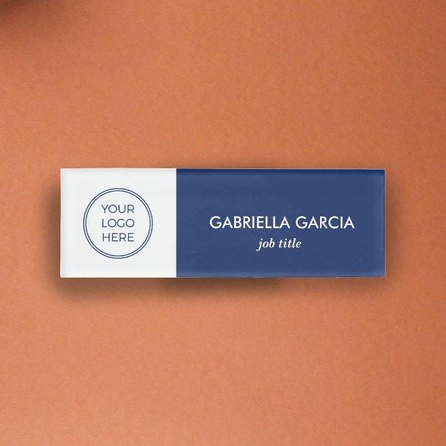 Navy Blue Customised Logo Employee Name Tag (Creator Uploaded)