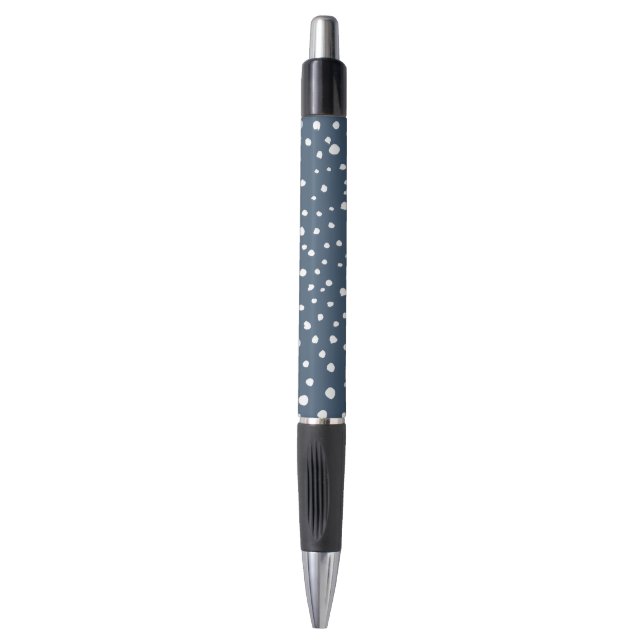 Navy Blue Dalmatian Spots, Dalmatian Dots, Dotted (Front Vertical)