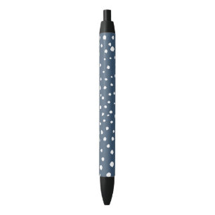 Navy Blue Dalmatian Spots, Dalmatian Dots, Dotted Black Ink Pen