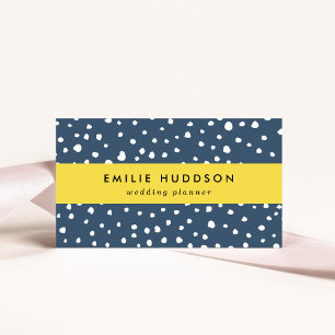 Navy Blue Dalmatian Spots, Dalmatian Dots, Dotted Business Card