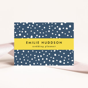 Navy Blue Dalmatian Spots, Dalmatian Dots, Dotted Business Card