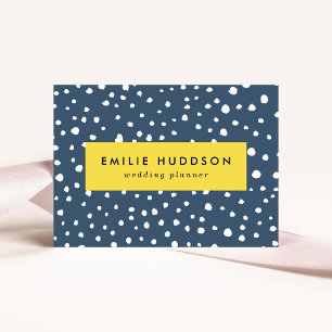 Navy Blue Dalmatian Spots, Dalmatian Dots, Dotted Business Card