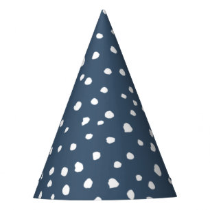 Navy Blue Dalmatian Spots, Dalmatian Dots, Dotted Party Hat