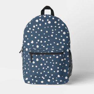 Navy Blue Dalmatian Spots, Dalmatian Dots, Dotted Printed Backpack