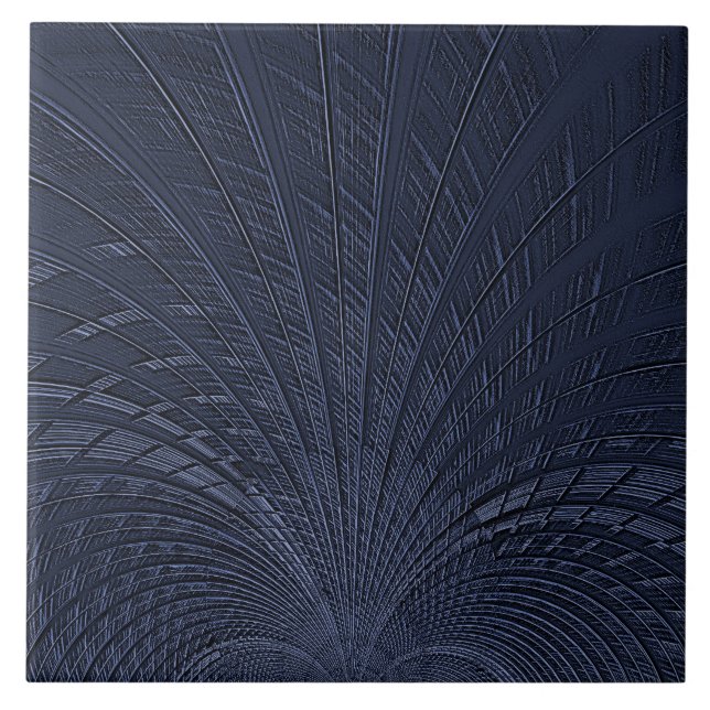 Navy Blue Decorative Ceramic Tile (Front)