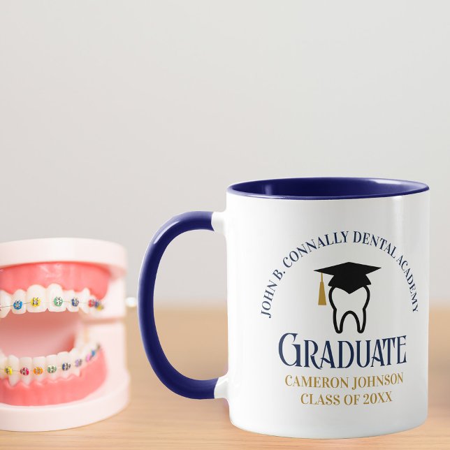Navy Blue Dental School Custom Dentist Graduation Mug (Creator Uploaded)